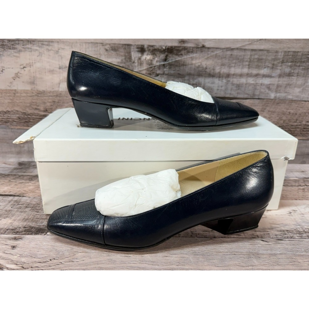 Rene Mancini Paris Women Black Block Heels Size 34